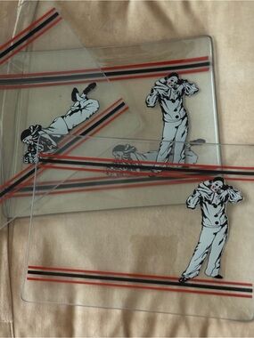 Vintage Pierrot Lucite Salad Plate Set